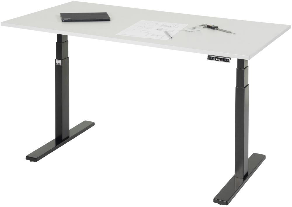 Produktbild Schreibtisch adlatus 100 1500 x 800 x 650-1300 mm M-Platte 22 mm RAL 9005 bild 3