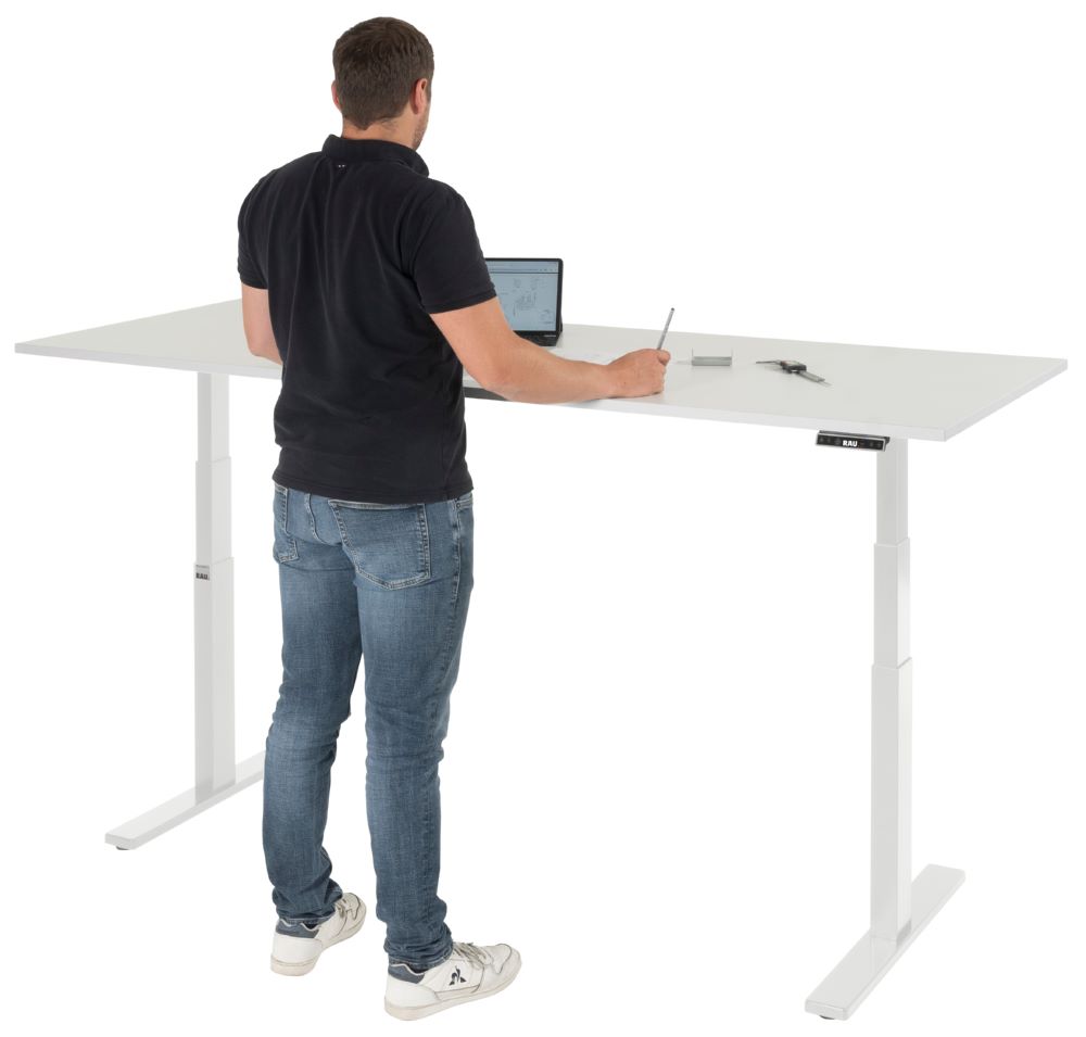 Produktbild Schreibtisch adlatus 100 2000 x 800 x 650-1300 mm M-Platte 22 mm RAL 7035 bild 2