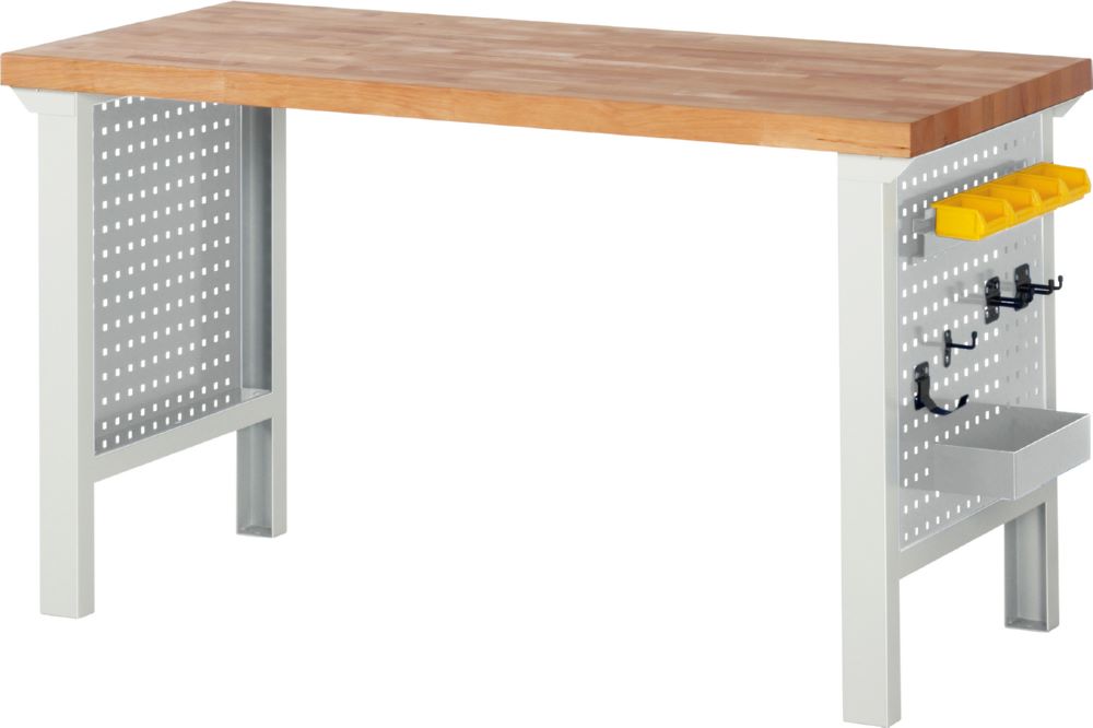 Produktbild Seiten Lochwand für Werkbankfuß 7000 617 mm für Fußtiefe 850 mm RAL7035 bild 2