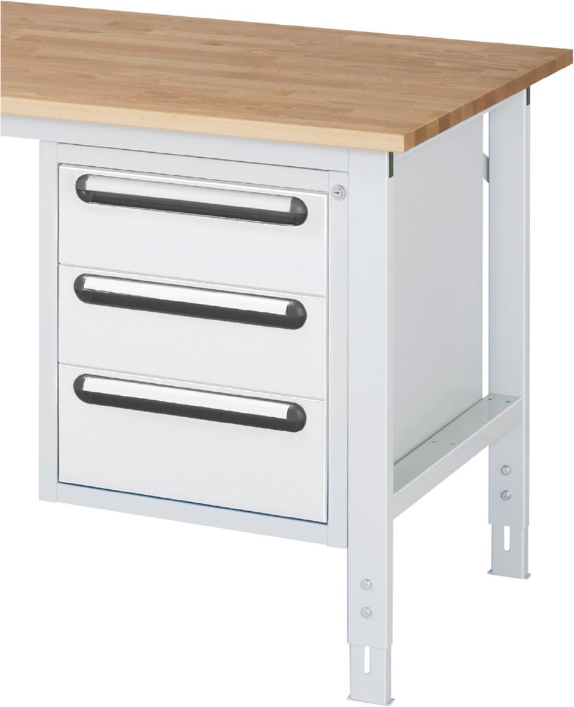 Produktbild Unterbau-Container mit 3 Schubladen 480 x 600 x 545 mm RAL7035/RAL7035 bild 2