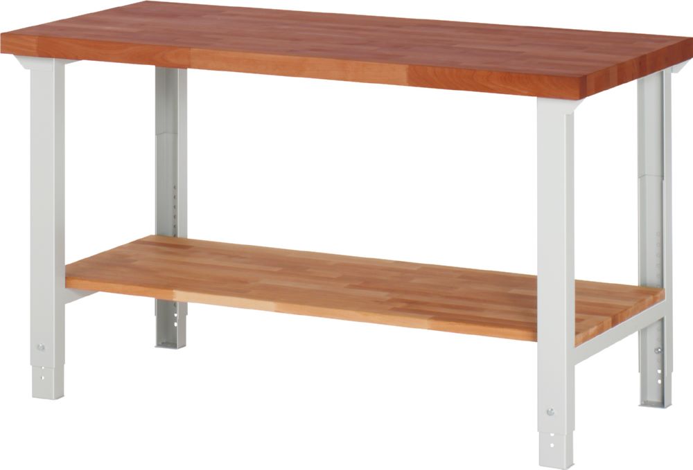 Produktbild Rau Werkbänke Werkbank 7000 1500 x 700 x 790-1140 mm Abageboden Buche Rotbuche