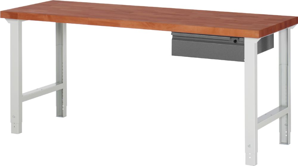 Produktbild Rau Werkbänke Werkbank 7001I1 2000 x 700 x 790-1140 mm mit 1 Schublade RAL 7035 / RAL 7016