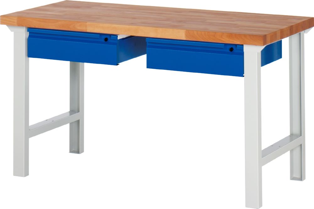 Produktbild Rau Werkbänke Werkbank 7002I1 1500 x 700 x 840 mm mit 2 Schubladen