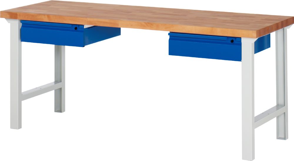 Produktbild Rau Werkbänke Werkbank 7002I1 2000 x 700 x 840 mm mit 2 Schubladen