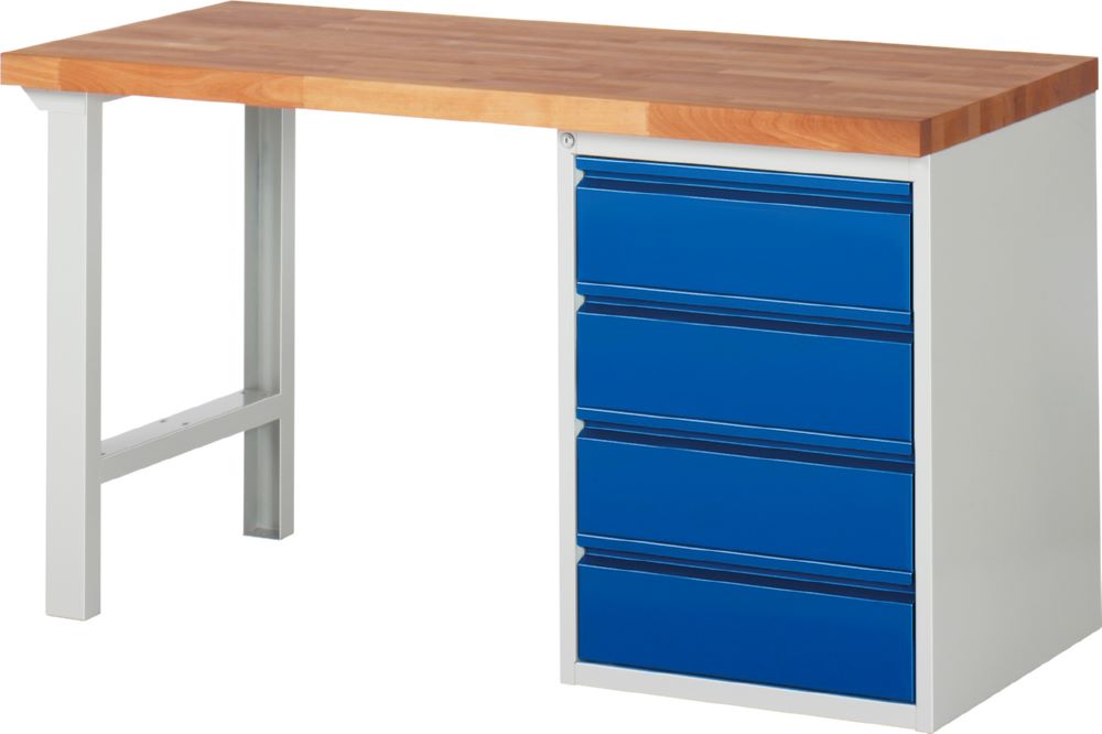 Produktbild Rau Werkbänke Werkbank 7509I1 1500 x 700 x 890 mm mit 4 Schubladen