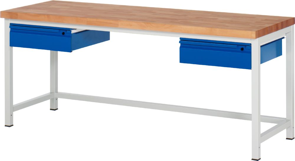 Produktbild Rau Werkbänke Werkbank 8002I1 2000 x 700 x 840 mm mit 2 Schubladen