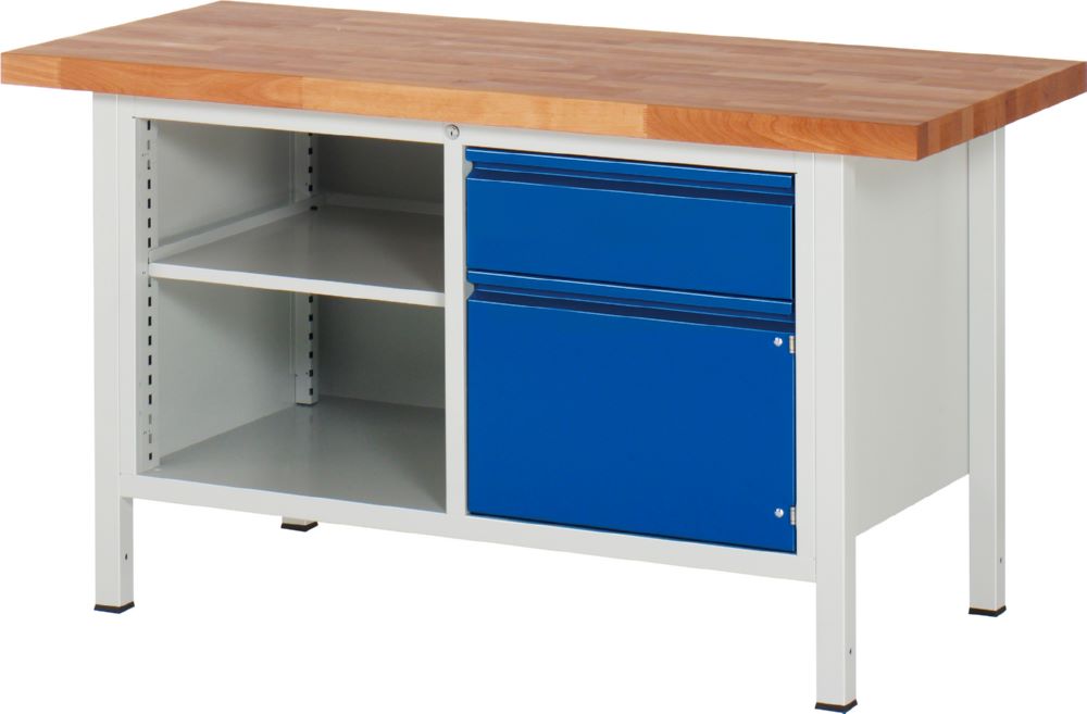 Produktbild Rau Werkbänke Werkbank 8461I2 1500 x 700 x 840-1040 mm mit 1 Schubladen und 1 Tür
