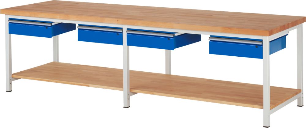 Produktbild Rau Werkbänke Werkbank Serie 8000 - Modell 8002 2500 x 900 x 840-1040 mm