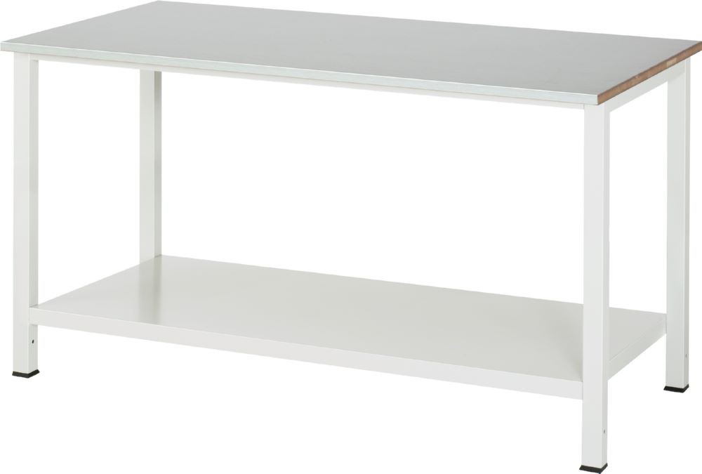 Produktbild RAU Werktisch 900 Arbeitstisch mit Edelstahlblechbelag 1500 x 800 x 825 mm