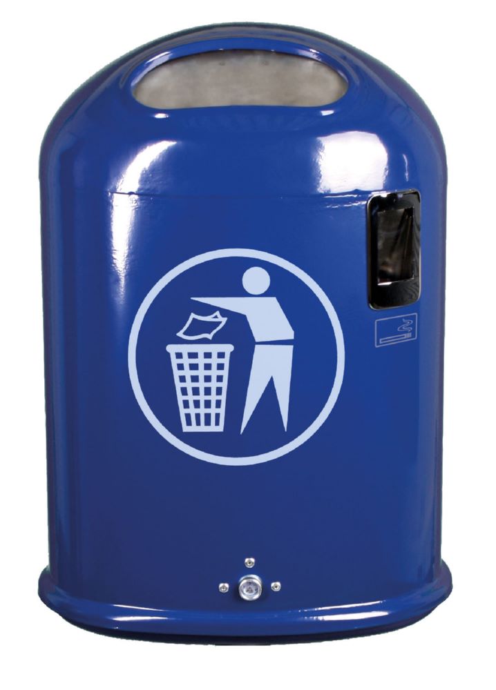 Produktbild Renner Abfallbehälter oval 45L mit Ascher RAL5013