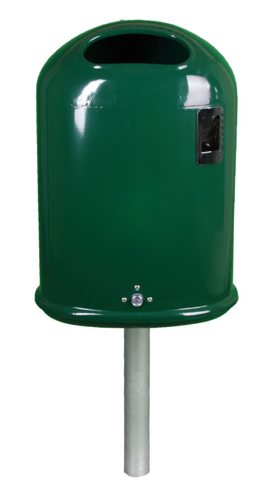 Produktbild Renner Abfallbehälter oval 45L RAL6005 mit Ascher