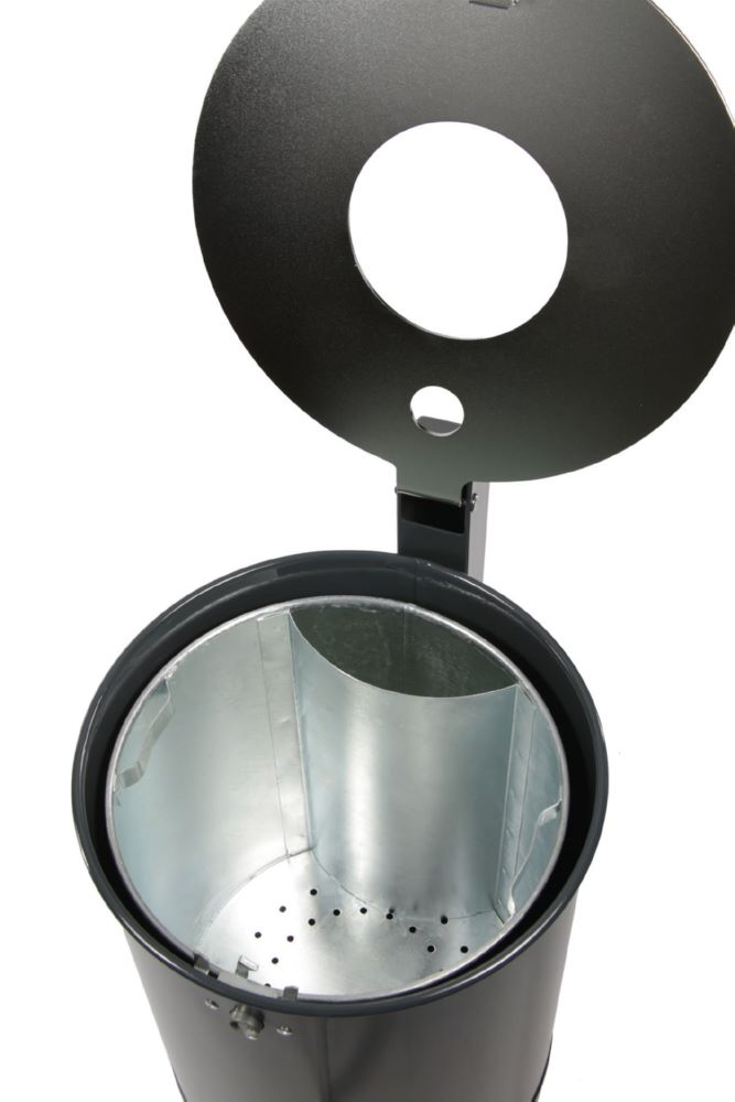 Produktbild Renner Abfallbehälter Serie EP 46,5L mit Ascher RAL7016 zum Einbetonieren