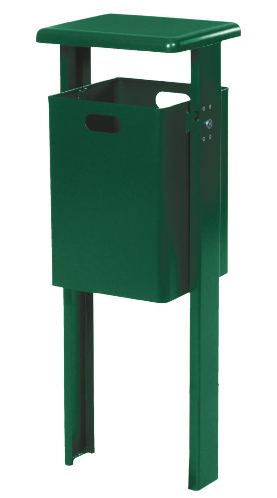 Produktbild Renner Rechteck Abfallbehälter 40L RAL6005 zum Einbetonieren