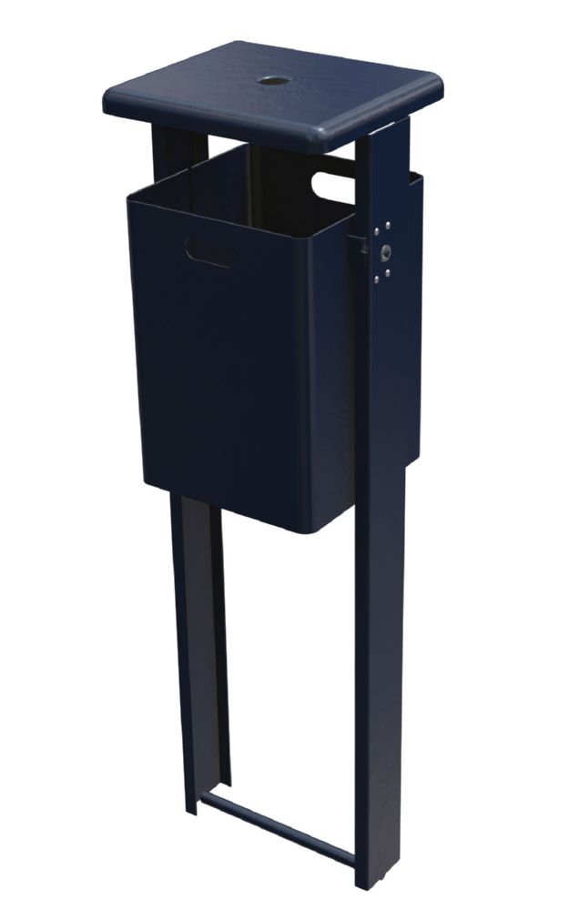 Produktbild Renner Abfallbehälter 40 l RAL5013 mit Ascher 1285 mm hoch