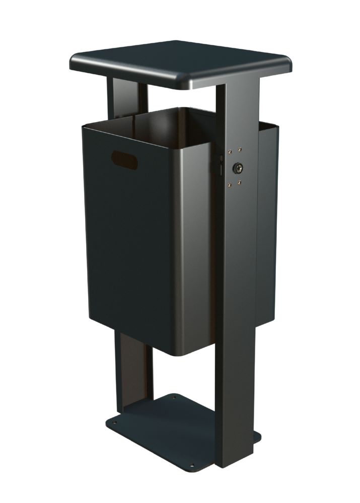 Produktbild Renner Rechteck Standabfallbehälter 40L RAL7016 zum Aufschrauben