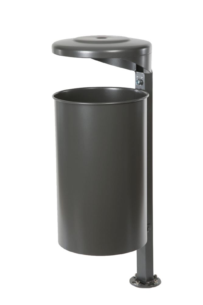 Produktbild Renner Stand Abfallbehälter 55L DB703 mit Ascher zum Einbetonieren