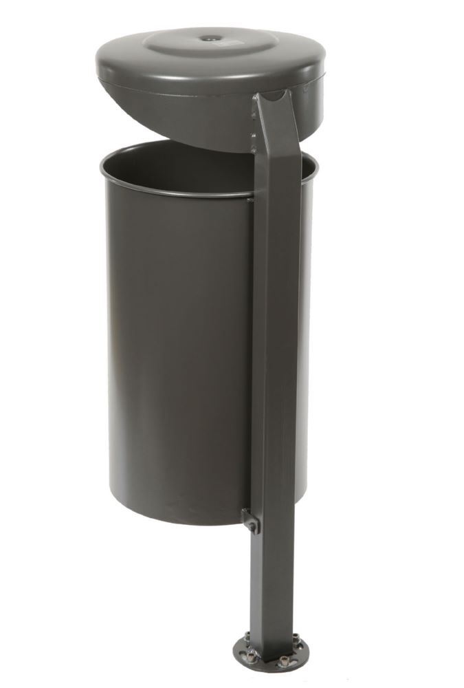 Produktbild Renner Stand Abfallbehälter 55L DB703 mit Ascher zum Einbetonieren bild 4