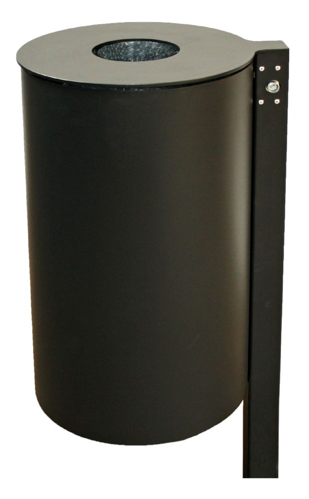 Produktbild Renner Stand Abfallbehälter 60L RAL7021 mit Pfosten zum Einbetonieren