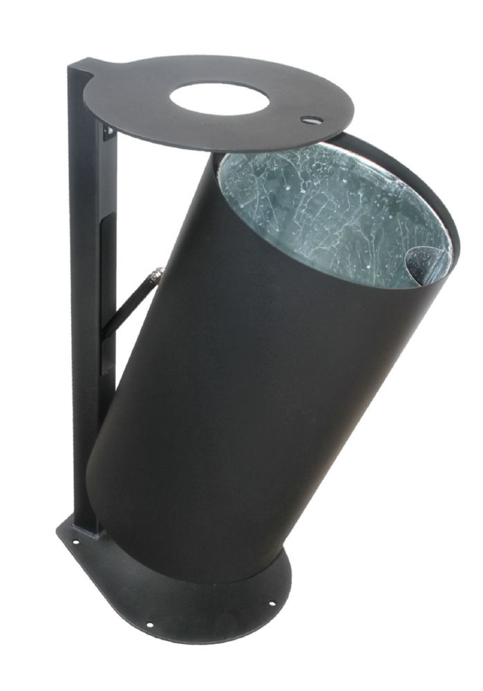 Produktbild Renner Stand Abfallbehälter 60L RAL7021 mit Pfosten zum Einbetonieren bild 2