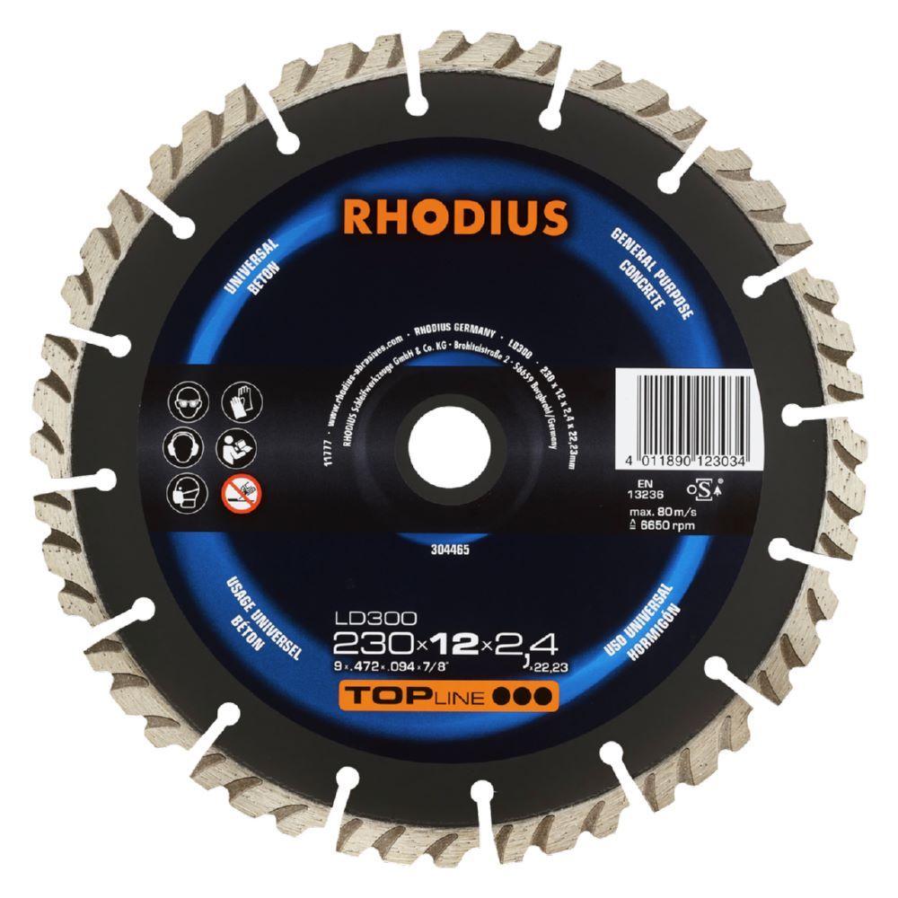 Produktbild Rhodius LD300 Diamanttrennscheibe 230 x 12,0 x 2,4 x 22,23 mm