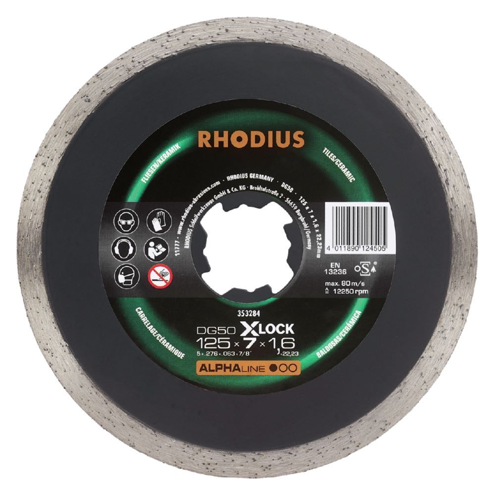 Produktbild Rhodius DG50 X-LOCK Diamanttrennscheibe 125 x 7,0 x 1,6 x 22,23