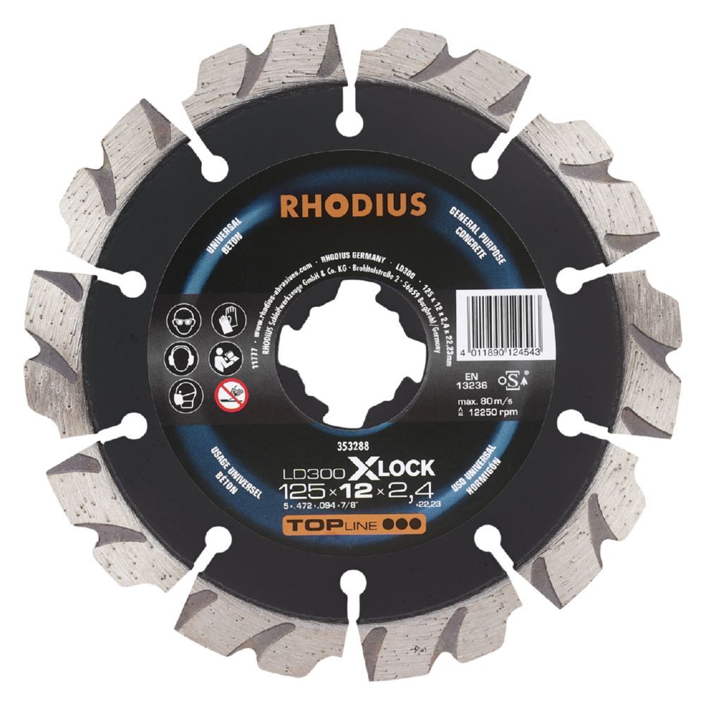 Produktbild Rhodius LD300 X-LOCK Diamanttrennscheibe 125 x 12 x 2,4 x 22,23 mm