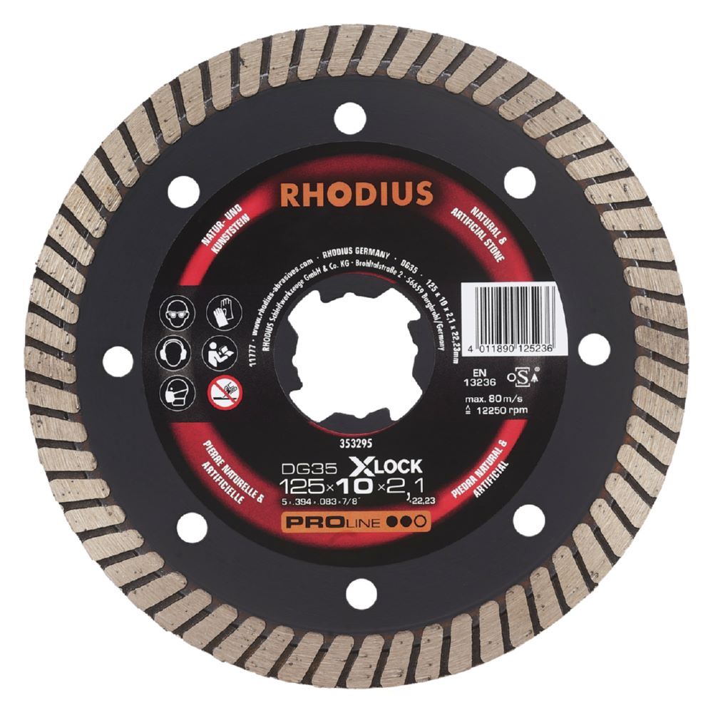 Produktbild Rhodius DG35 X-LOCK Diamanttrennscheibe 125 x 10,0 x 2,1 x 22,23