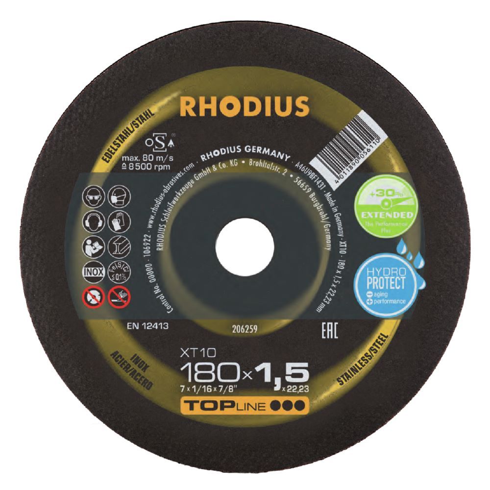 Produktbild Rhodius Extradünne Trennscheibe Durchmesser 180 mm Stärke 1,5 mm