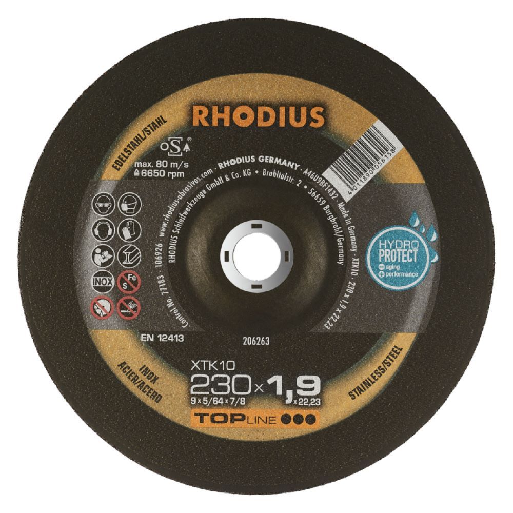 Produktbild Rhodius Extradünne Trennscheibe Durchmesser 230 mm für Edelstahl Stahl