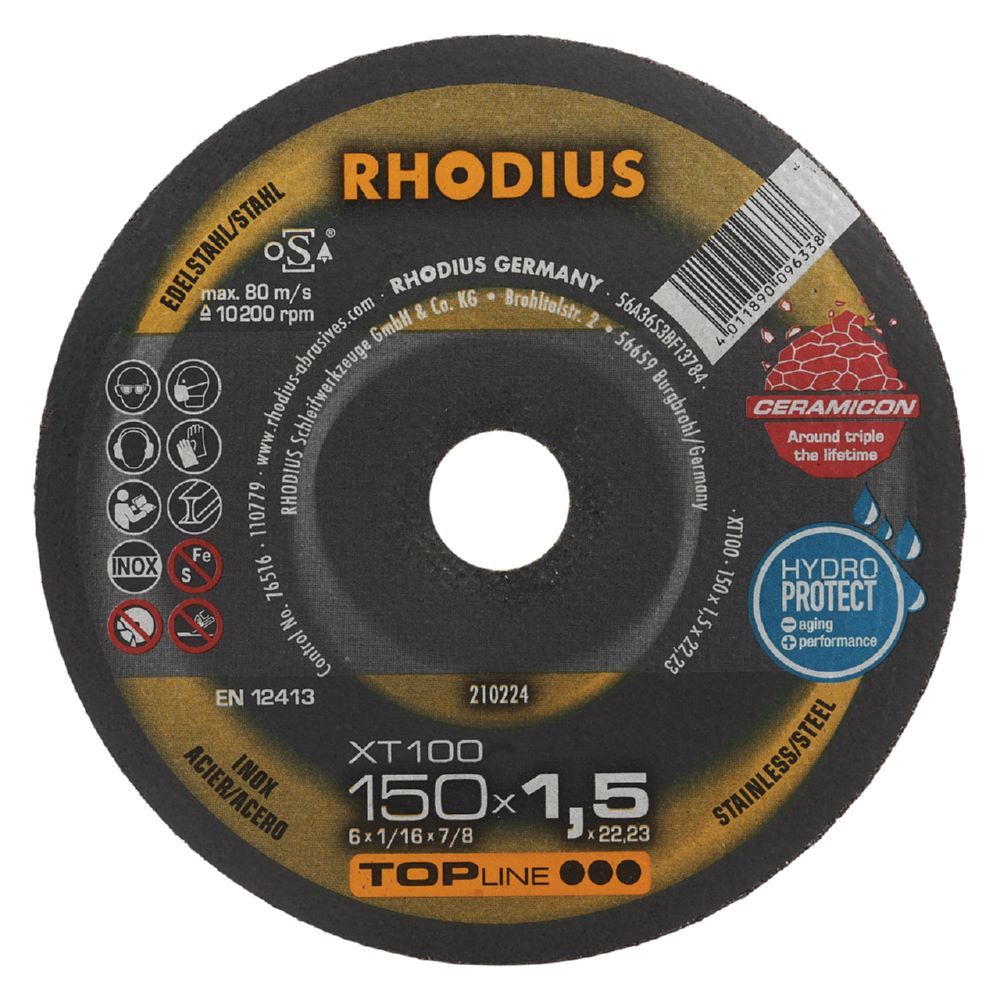 Produktbild Rhodius XT100 Extradünne Trennscheibe Stärke 1,5 mm Durchmesser 150 mm