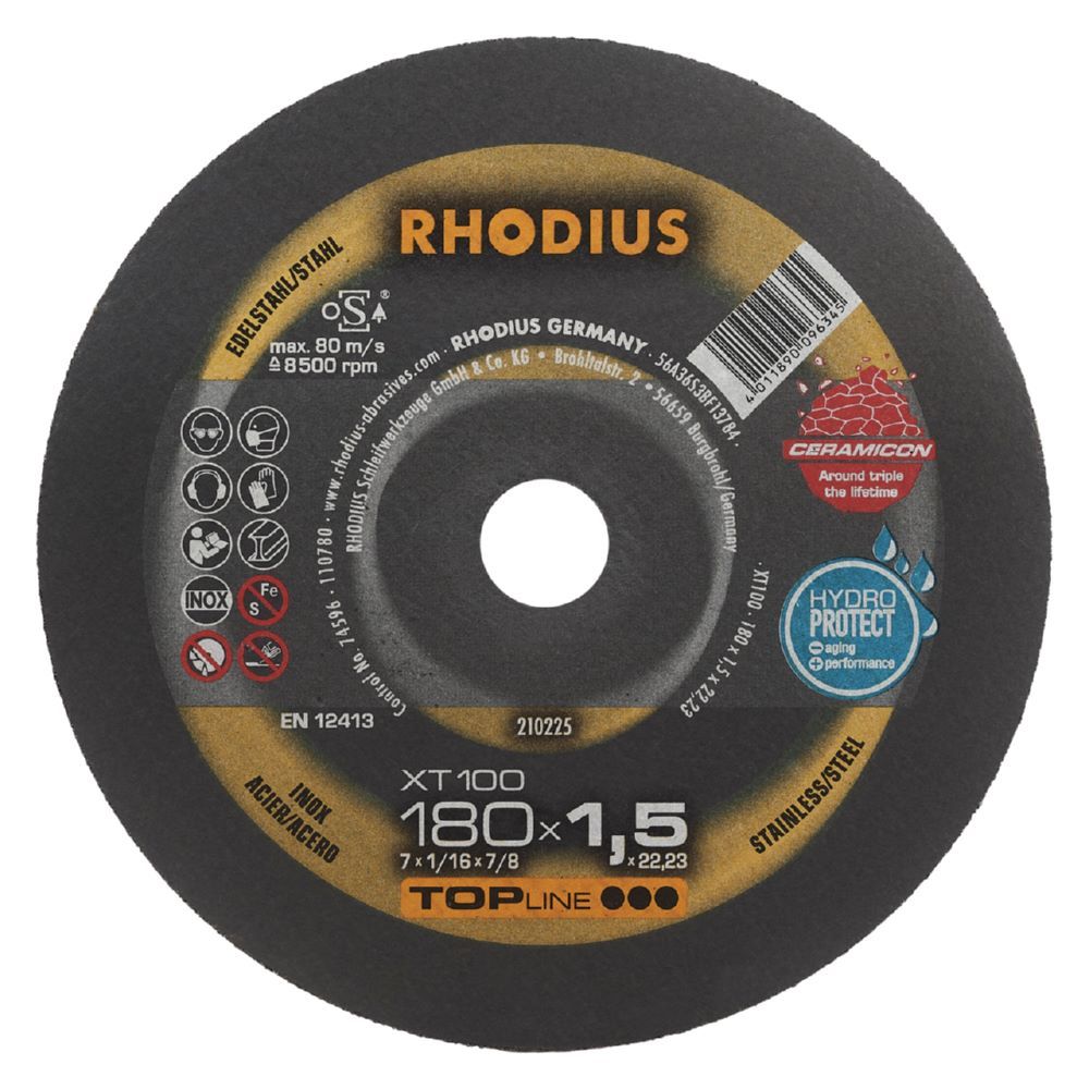 Produktbild Rhodius XT100 Extradünne Trennscheibe Durchmesser 180 mm Stärke 1,5 mm