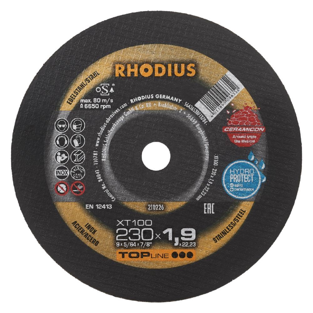 Produktbild Rhodius XT100 Extradünne Trennscheibe 230 mm Durchmesser Stärke 1,9 mm