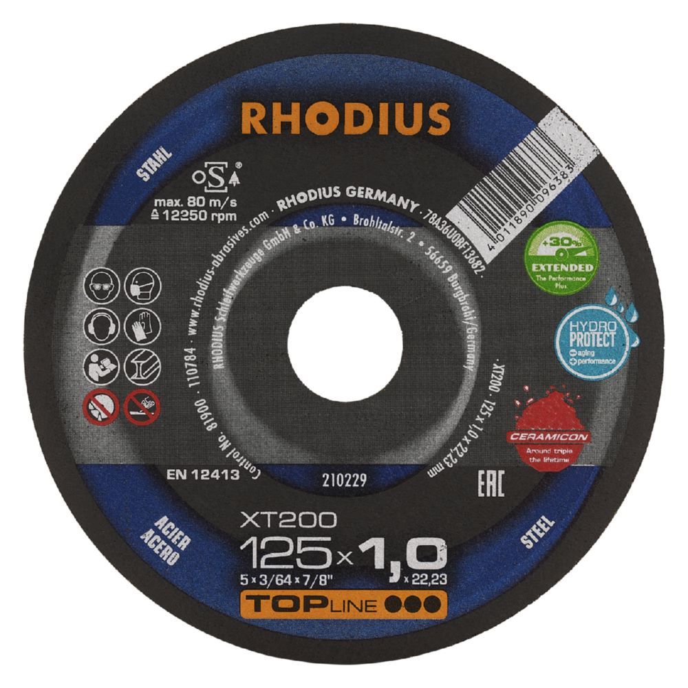 Produktbild Rhodius XT200 Extradünne Trennscheibe Durchmesser 125 mm für Stahl