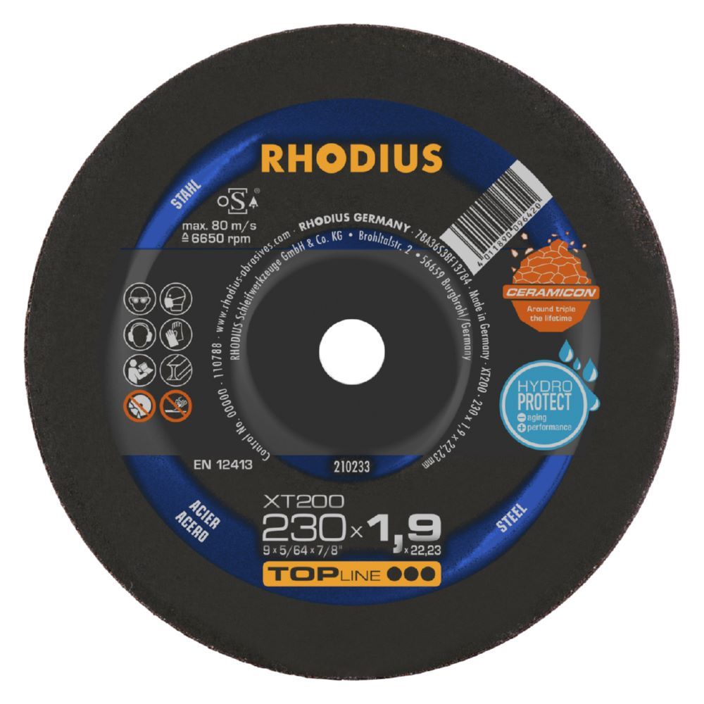 Produktbild Rhodius XT200 Extradünne Trennscheibe für Stahl Stärke 1,9 mm