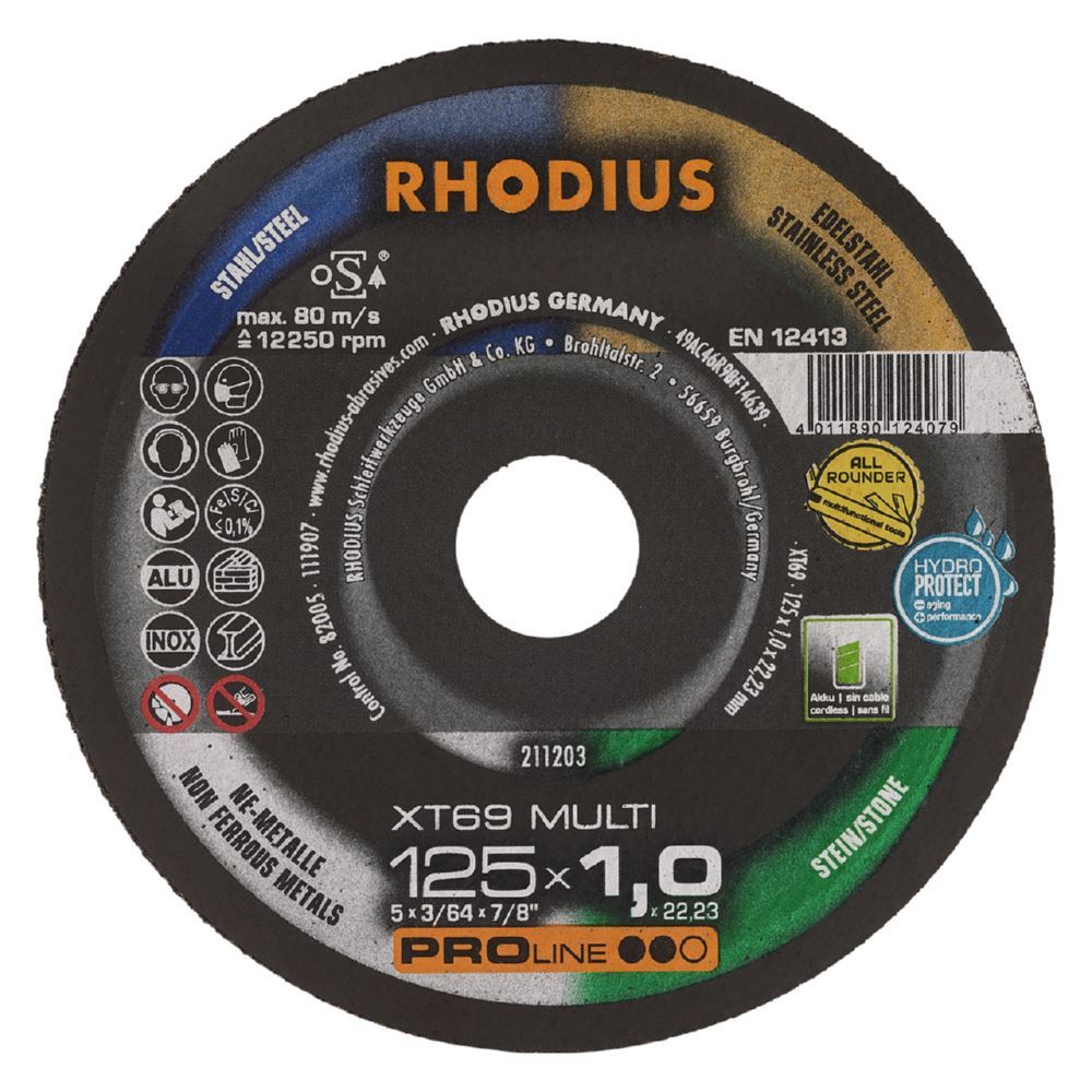 Produktbild Rhodius Extradünne Trennscheibe XT69 MULTI 125 mm Durchmesser