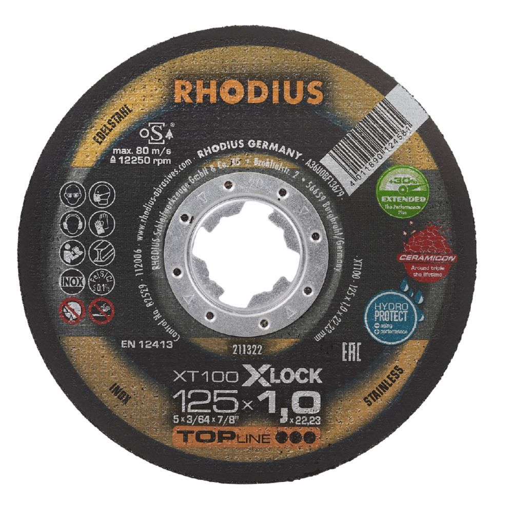 Produktbild Rhodius XT100 EXTENDED X-LOCK Extradünne Trennscheibe Stärke 1,0 mm