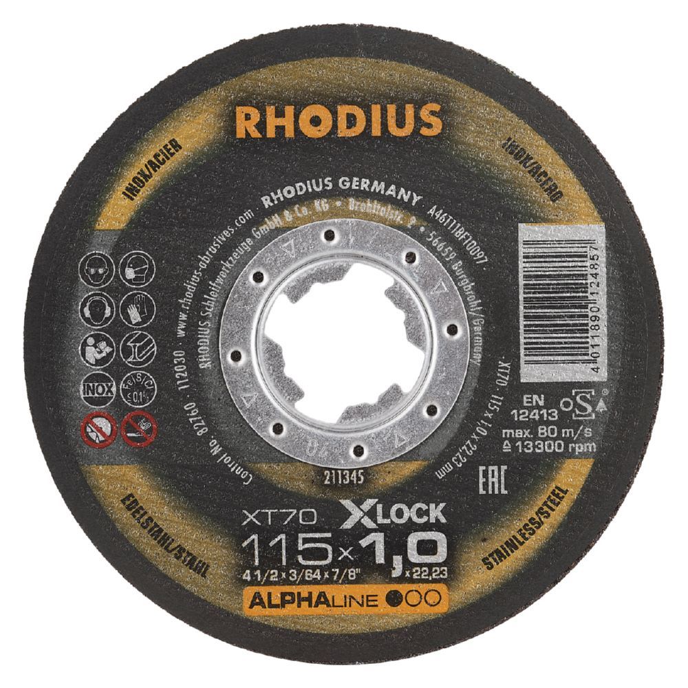 Produktbild Rhodius Extradünne Trennscheibe XT70 X-LOCK Stärke 1,0 mm
