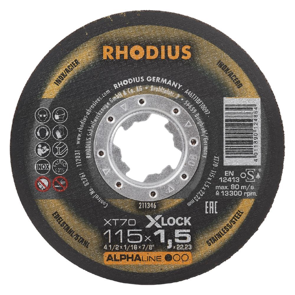 Produktbild Rhodius XT70 X-LOCK Extradünne Trennscheibe Durchmesser 115 mm Stärke 1,5 mm