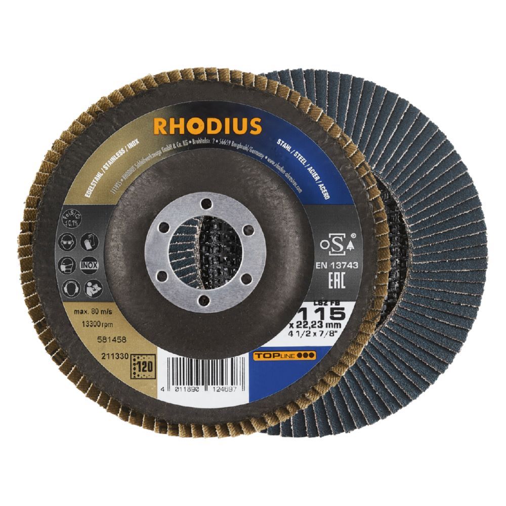 Produktbild Rhodius LSZ FB Fächerschleifscheibe Durchmesser 115 mm K 120