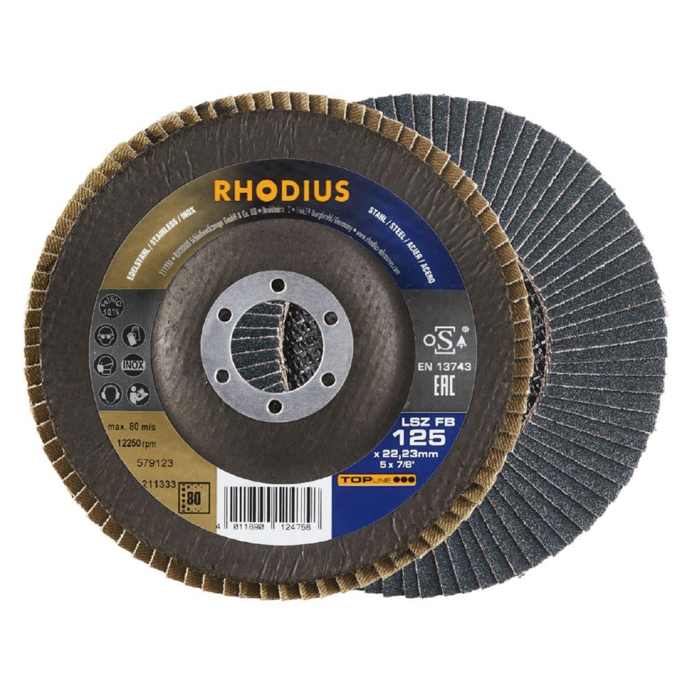Produktbild Rhodius LSZ FB Fächerschleifscheibe 125 x 22,23 mm K80