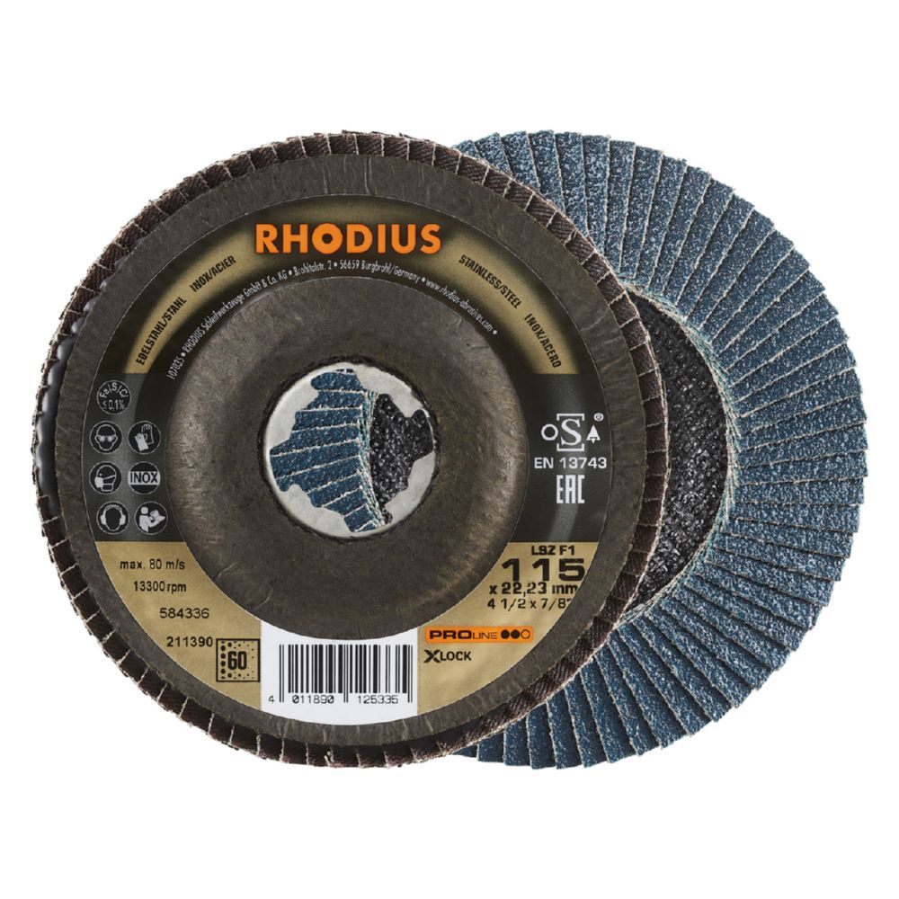 Produktbild Rhodius LSZ F1 X-LOCK Fächerschleifscheibe 115 x 22,23 mm K60
