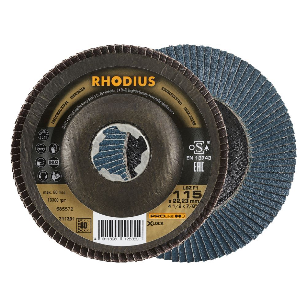 Produktbild Rhodius LSZ F1 X-LOCK Fächerschleifscheibe 115 x 22,23 mm K80