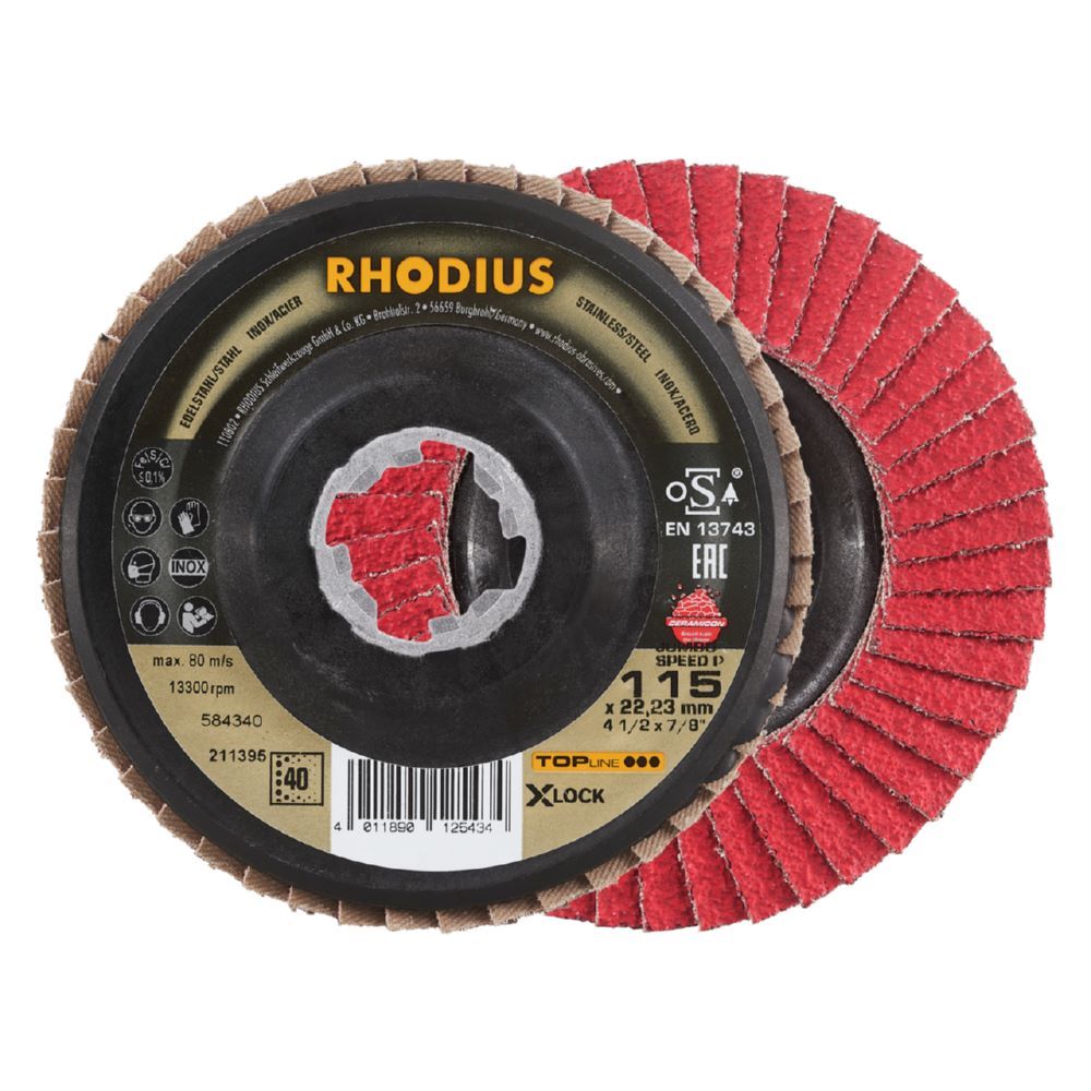 Produktbild Rhodius JUMBO SPEED P X-LOCK Fächerschleifscheibe 115 x 22,23 mm K40 schräg