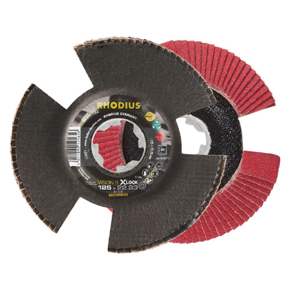 Produktbild Rhodius VISION SPEED X-LOCK Fächerschleifscheibe 125 x 22,23 mm K80