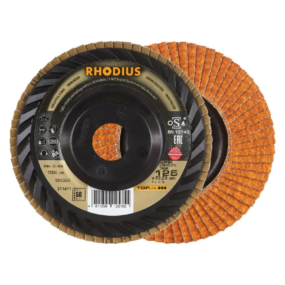 Produktbild Rhodius JUMBO LONGLIFE TRIM Fächerschleifscheibe 125 x 22,23 mm K60