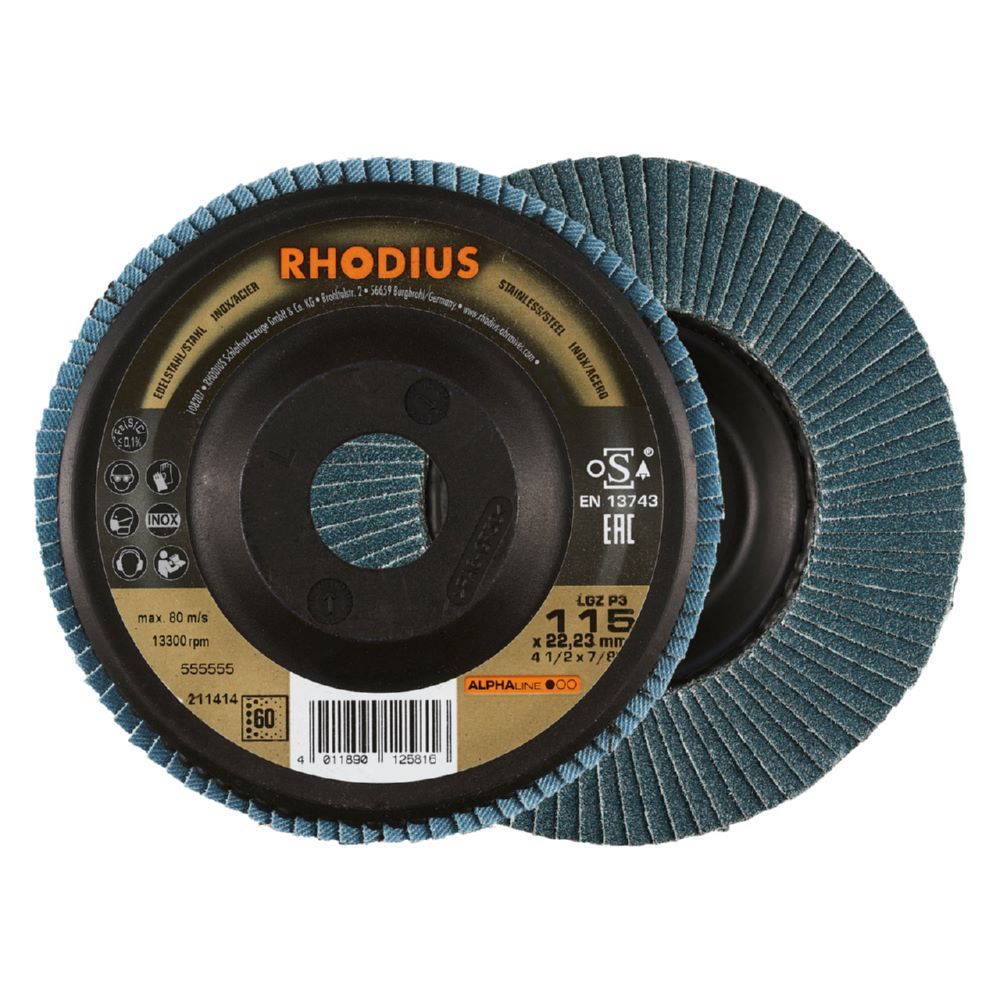 Produktbild Rhodius LGZ P3 Fächerschleifscheibe 115 x 22,23 mm K60