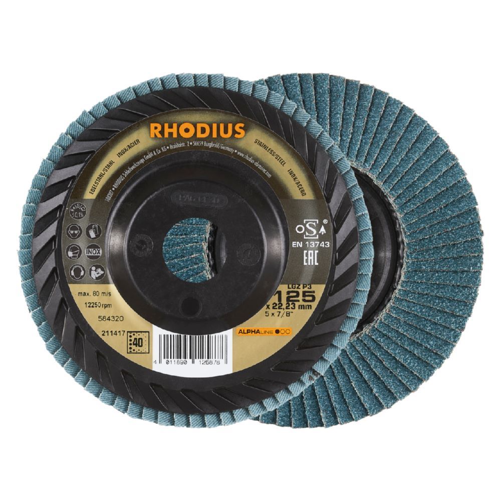 Produktbild Rhodius LGZ P3 Fächerschleifscheibe 125 x 22,23 mm K40