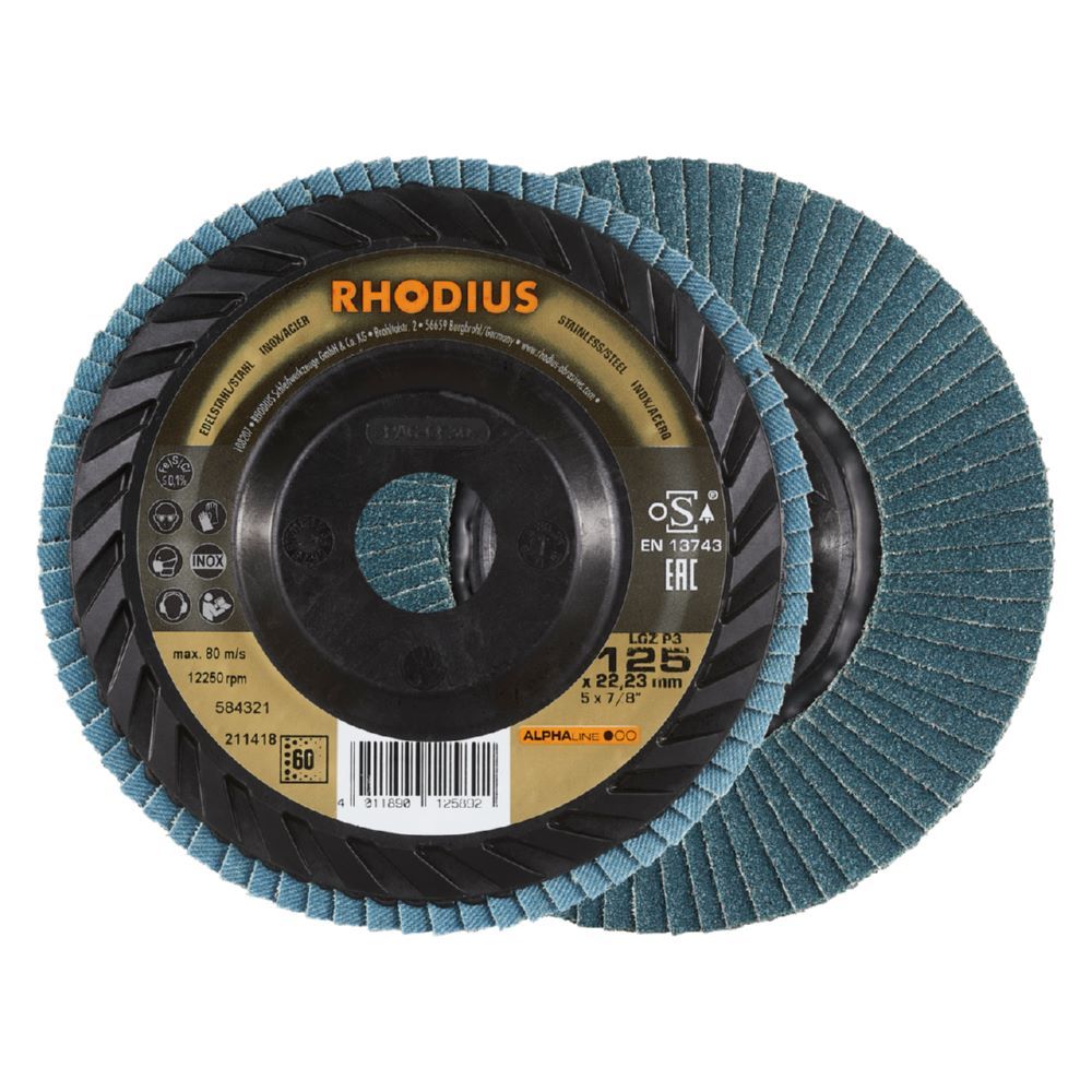 Produktbild Rhodius LGZ P3 Fächerschleifscheibe 125 x 22,23 mm K60