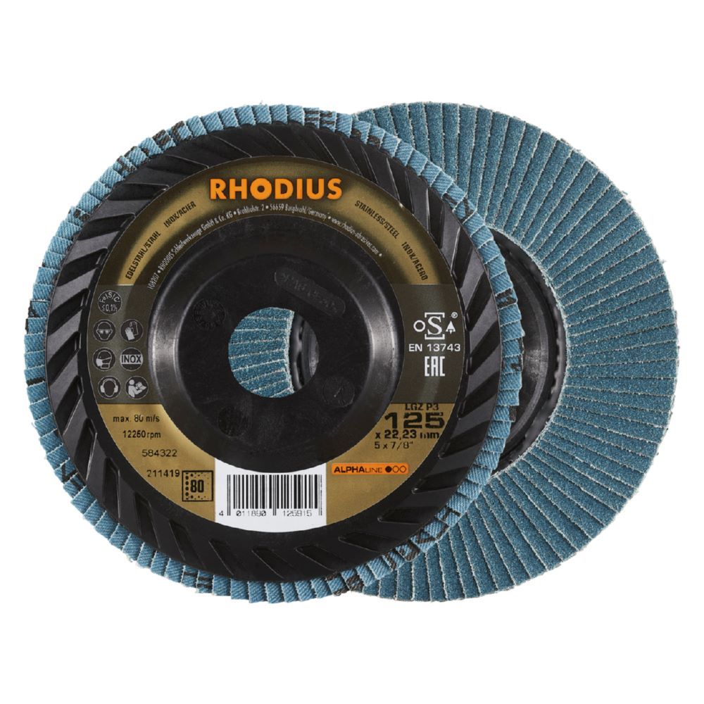 Produktbild Rhodius LGZ P3 Fächerschleifscheibe 125 x 22,23 mm K80