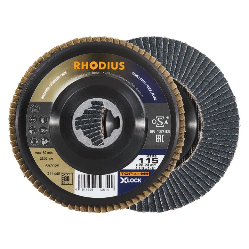 Produktbild Rhodius LGZ PB X-LOCK Fächerschleifscheibe 115 x 22,23 K 80